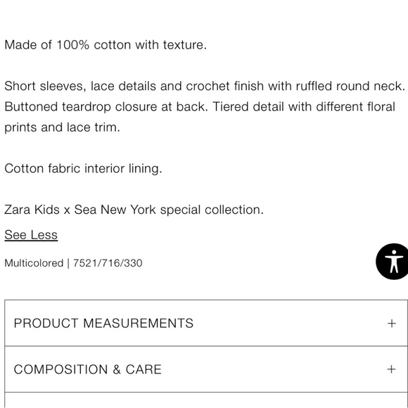 SEA NY X Zara Patchwork Cotton Dress Girls Blush/Yellow/ Blue NWT Size 13-14 - Picture 4 of 7